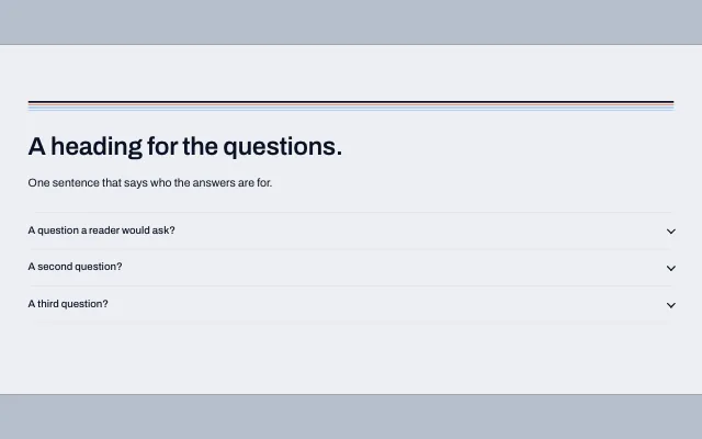 Preview of the Accordion section template