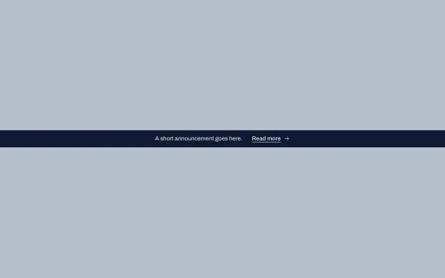 Preview of the Announcement bar section template