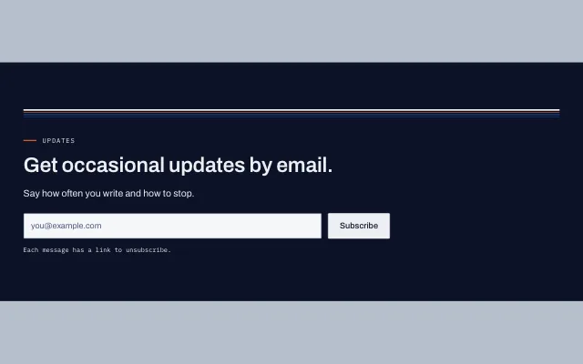 Preview of the Email sign-up section template