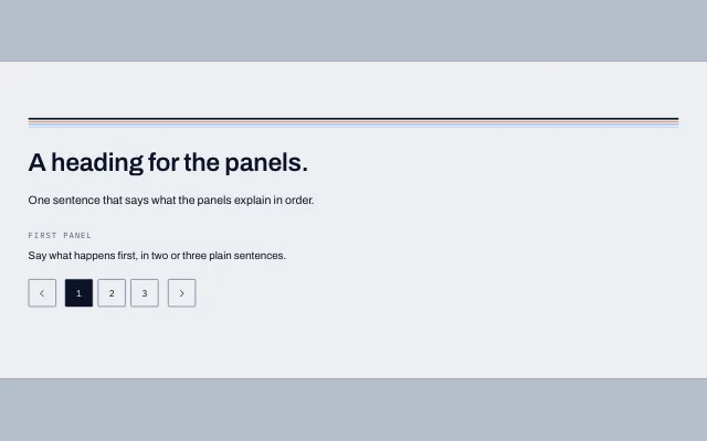 Preview of the Flip panels section template
