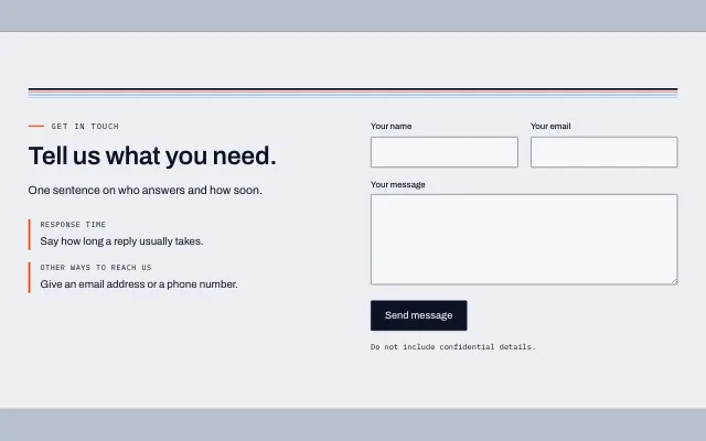 Preview of the Form with notes section template