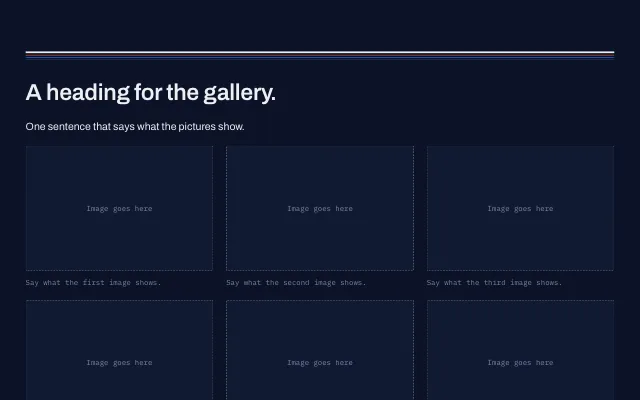 Preview of the Gallery section template