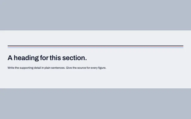 Preview of the Heading and text section template
