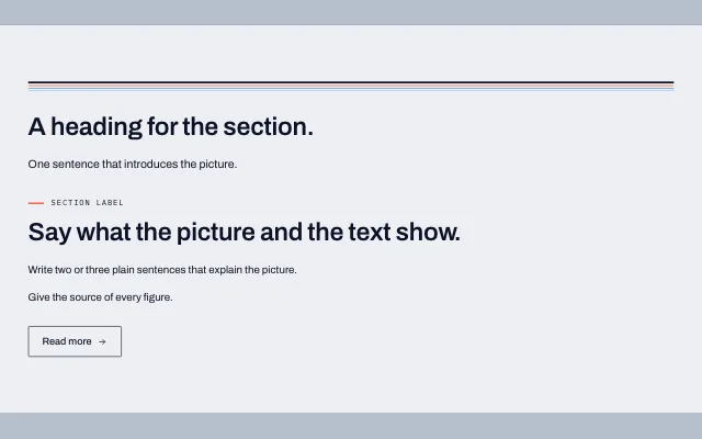 Preview of the Image with text and buttons section template