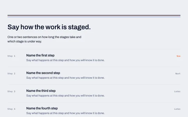 Preview of the Layers list section template