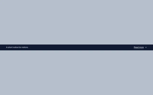 Preview of the Notice strip section template