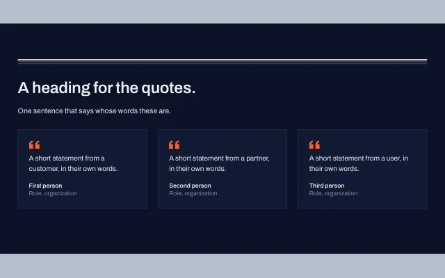 Preview of the Quotes row section template