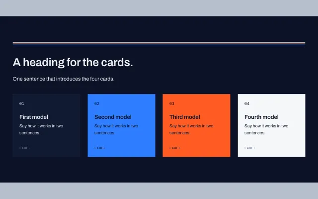 Preview of the Solid cards section template
