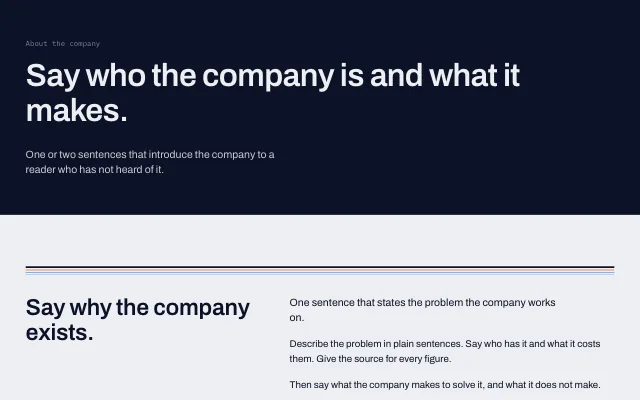 Preview of the About page section template
