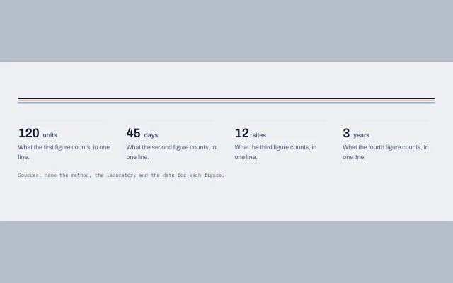 Preview of the Stats row section template